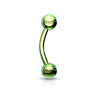 Green Surgical Steel Curved Barbell (18g-14g)