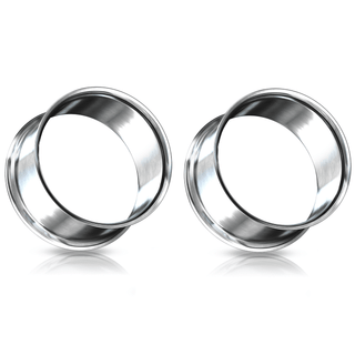 Silver Steel Double Flare Tunnel (6mm-51mm)