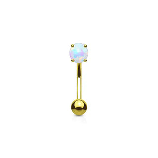 Gold Opal Curved Barbell (16g)