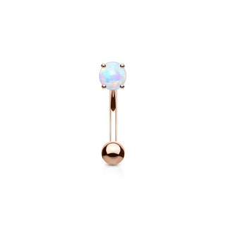 Rose Gold Opal Curved Barbell (16g)
