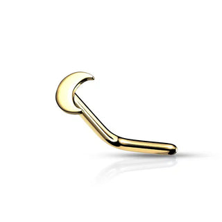 14ct Gold Moon Top Nose Stud (20g)