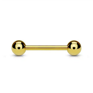 Gold IP Plated Surgical Steel Barbell (14g-16g)