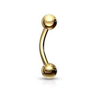 Gold Surgical Steel Curved Barbell (16g-14g)