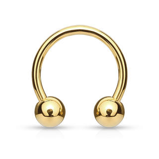 Gold Surgical Steel Horseshoe Ring (18g-12g)