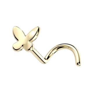 14ct Gold Butterfly Nose Screw (20g)