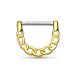 Gold & Silver Chain Link Nipple Clicker PAIR (14g)