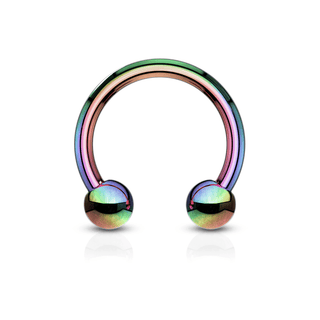Rainbow Horseshoe Ring (18g-12g)