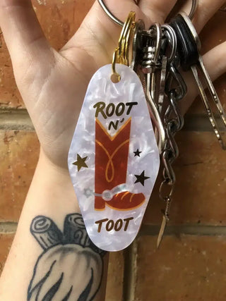 Ginger Taylor 'Root n' Toot' Motel Keychain
