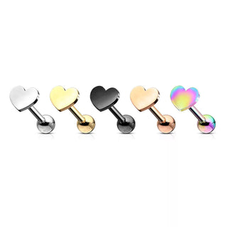 Gold Heart Barbell Stud (16g)