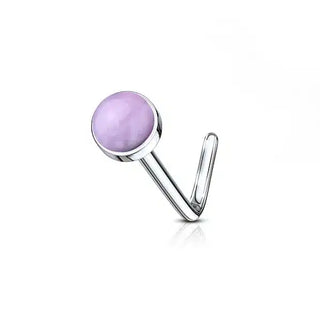 Amethyst L Bend Nose Bone (20g)