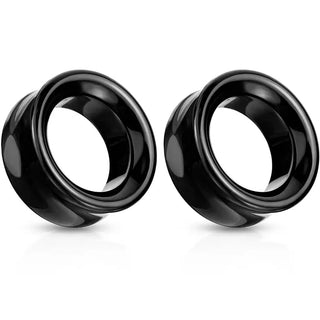 Black Agate Stone Tunnel (6mm-25mm)