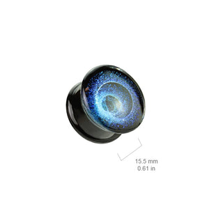 Blue Vortex Pyrex Glass Double Flare Plug (6mm-25mm)