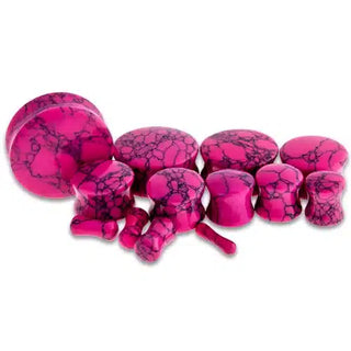 Metal Mafia Pink Howlite Stone Plug (44mm, 47mm, 50mm)