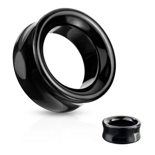 Black Agate Stone Tunnel (6mm-25mm)