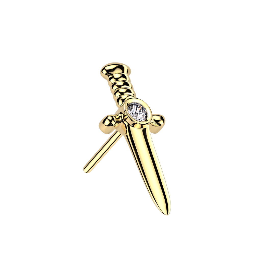 14ct Gold Threadless Dagger Push Fit Top – Highness