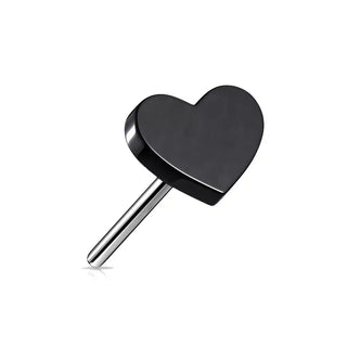 Titanium Threadless Black Heart Top
