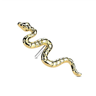 Titanium Threadless Gold Snake Top