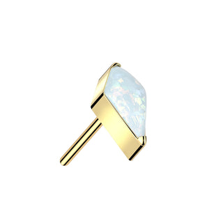 Gold Opal Kite Shape Titanium Push Fit Top