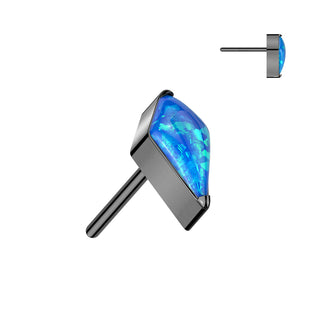 Blue Opal Kite Shape Titanium Push Fit Top