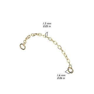 Titanium Connector Chain for Nose & Ears - Gold