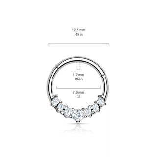 Silver 7 Stone Hinged Segment Ring (16g)