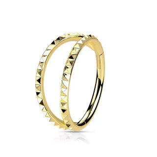Gold Studded Stacker Hinged Segment Ring (16g)
