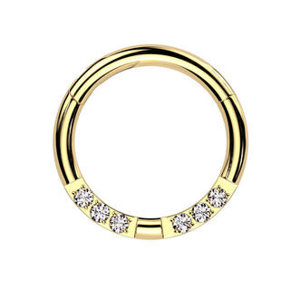 Gold CZ Dainty Hinged Segment Ring (16g)