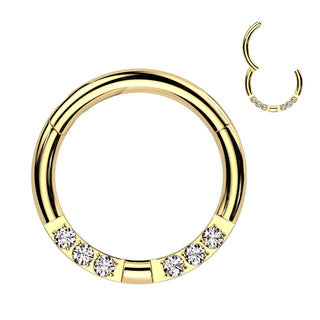 Gold CZ Dainty Hinged Segment Ring (16g)