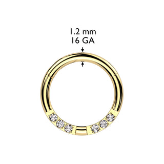 Silver CZ Dainty Hinged Segment Ring (16g)