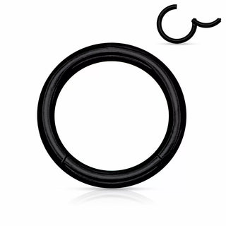 Black Surgical Steel Hinged Segment Ring (20g-16g)
