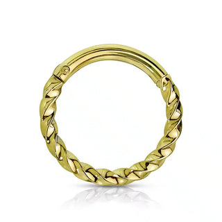 Gold Twist Hinged Segment Ring (16g)