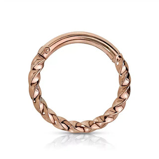Rose Gold Twist Hinged Segment Ring (16g)