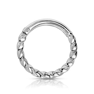 Silver Twist Hinged Segment Ring (16g)