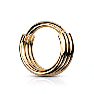 Rose Gold Layered Hinged Segment Ring (16g)