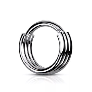Silver Layered Hinged Segment Ring (16g)