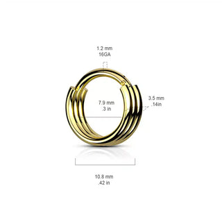 Gold Layered Hinged Segment Ring (16g)