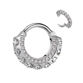 Titanium Duet Hinged Segment Ring (16g)