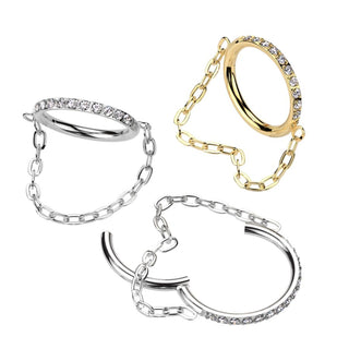 Titanium Chain Hinged Segment Ring - Gold (16g)