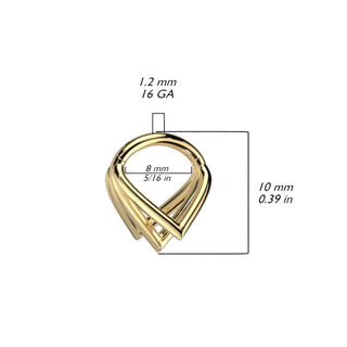 Titanium Chevron Stacked Hinged Segment Ring - Gold (16g)