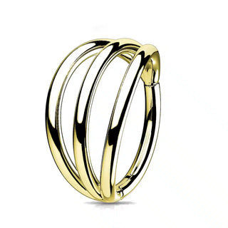 Gold Titanium Stacked Hinged Segment Ring (16g)