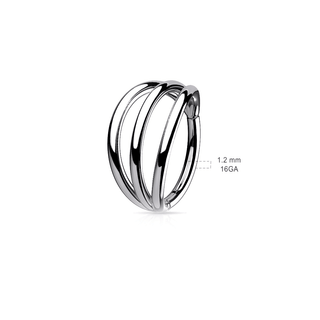 Rose Gold Titanium Stacked Hinged Segment Ring (16g)