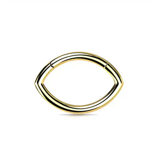 Gold Oval Titanium Hinged Segment Ring (16g)