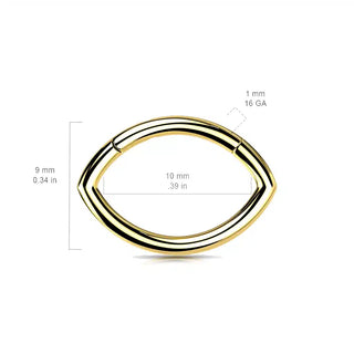 Oval Titanium Hinged Segment Ring (16g)