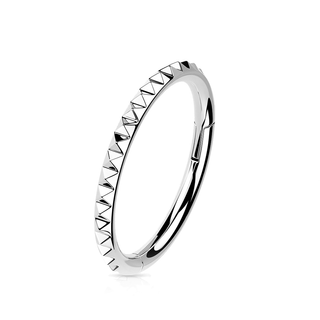 Silver Studded Titanium Hinged Segment Ring (16g)