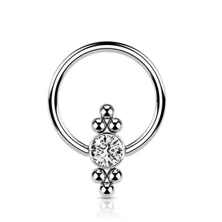 Surgical Steel Tri-Ball Captive Bead Ring (18g-16g)