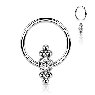 Surgical Steel Tri-Ball Captive Bead Ring (18g-16g)