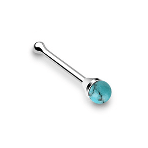 Sterling Silver Turquoise Nose Bone (20g)