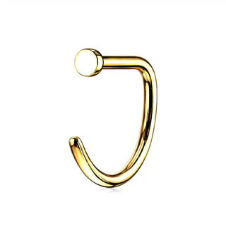 Gold D-Shape Implant Grade Titanium Ring (20g-18g)