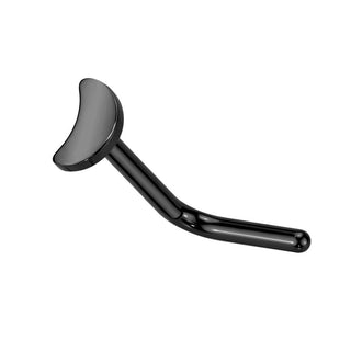 Titanium Moon L Bend Nose Stud - Black (20g-18g)