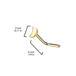 Titanium Moon L Bend Nose Stud (20g-18g)